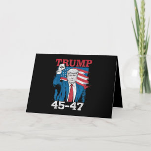 Trump 45 47 Vintage Retro USA Amerikanische Flagge Dankeskarte