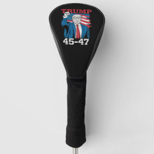 Trump 45 47 Vintage Retro USA Amerikanische Flagge Golf Headcover