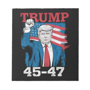 Trump 45 47 Vintage Retro USA Amerikanische Flagge Notizblock