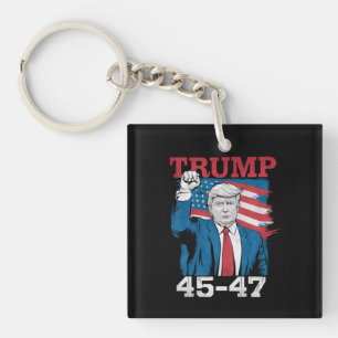 Trump 45 47 Vintage Retro USA Amerikanische Flagge Schlüsselanhänger
