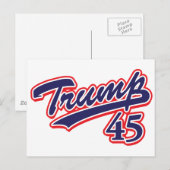Trump-45-blau Postkarte (Vorne/Hinten)