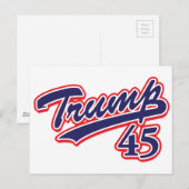 Trump-45-blau Postkarte (Vorne/Hinten)