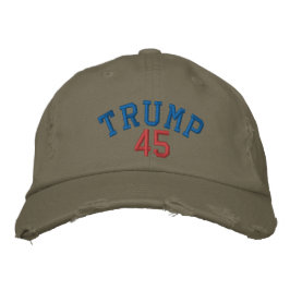 TRUMP 45 Cap - Leichtolive Bestickte Baseballkappe