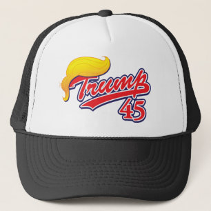Trump-45-mit-Hair Truckerkappe
