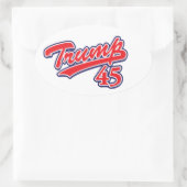 Trump 45! ovaler aufkleber (Tasche)