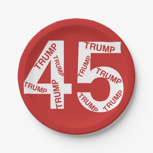 TRUMP 45. Präsident der US Paper Plate Pappteller (Vorderseite)