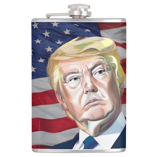 Trump 45. Präsident der USA - Geschenk Flachmann (Vorderseite)
