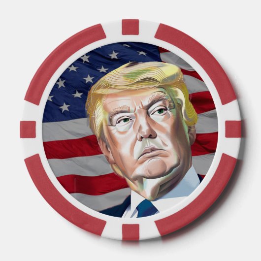 Trump 45. Präsident der USA - Geschenk Pokerchips (Vorderseite)