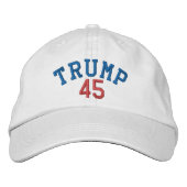 TRUMP 45 WHITE CAP BESTICKTE BASEBALLKAPPE (Vorderseite)