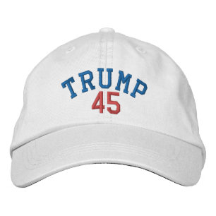 TRUMP 45 WHITE CAP BESTICKTE BASEBALLKAPPE