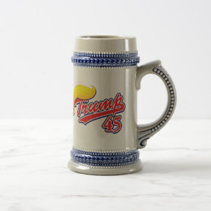 Trump-45-with-Hair Bierglas