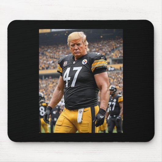 Trump 47 Fittsburgh Footbyll Player Funny Mousepad (Vorne)