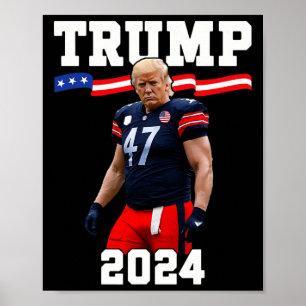 Trump 47 Football Jersey 2024 US-Flagge Trump Vanc Poster