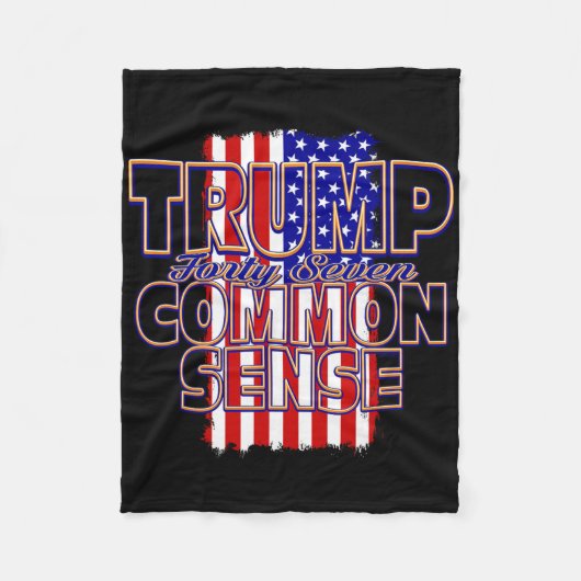 Trump 47 gesunder Menschenverstand Fleecedecke (Vorderseite)