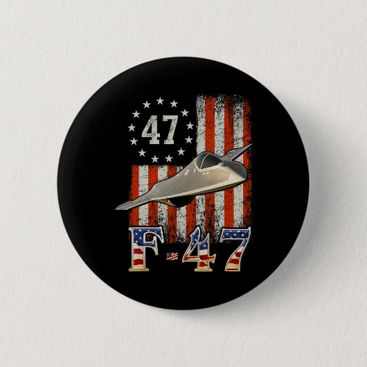 Trump 47th Shirts F47 Kampfflugzeug F-47 Flugzeug Button (Vorderseite)