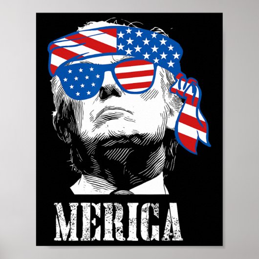 Trump 4. Juli US-amerikanische Flagge Männer Funny Poster (Vorne)