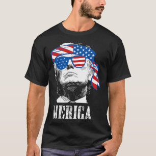 Trump 4. Juli US-amerikanische Flagge Männer Funny T-Shirt