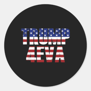 Trump 4eva Lustiges Trump Meme Vintage Amerikanisc Runder Aufkleber