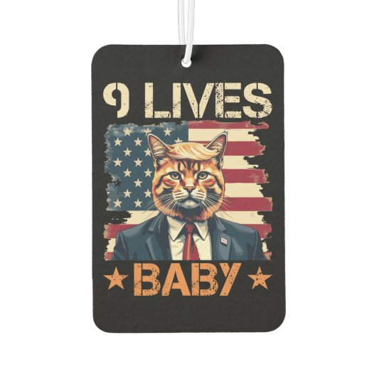 Trump 9 Lives Baby Autolufterfrischer (Rückseite)
