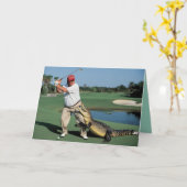 Trump Alligator Greeting Card Karte (Gelbe Blume)