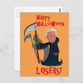 Trump als Grim Sensenmann Halloween Postkarte (Vorne/Hinten)