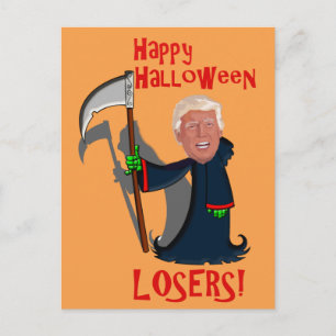 Trump als Grim Sensenmann Halloween Postkarte