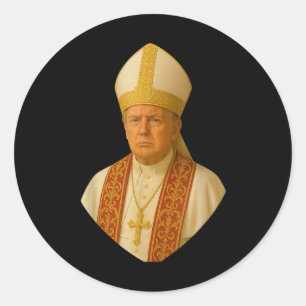Trump als Papst T-Shirt Meme Funny Runder Aufkleber