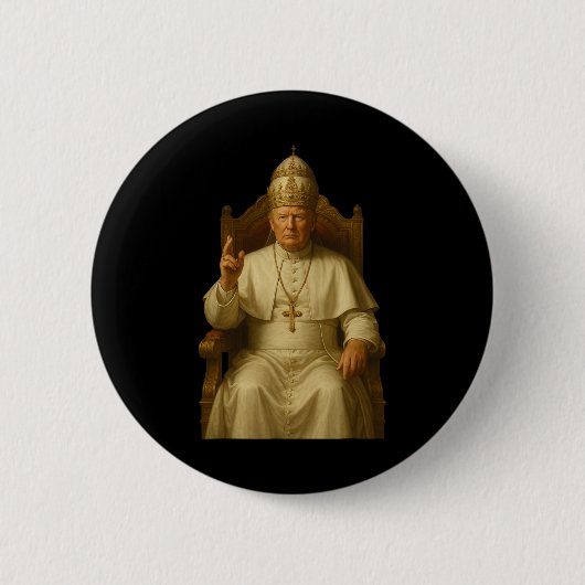 Trump als vatikanischer Kirchenpapst Funny Pope Tr Button (Vorderseite)