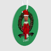 Trump als Weihnachtself Ugly   Ornament (Vorderseite)