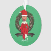 Trump als Weihnachtself Ugly   Ornament (Vorderseite)