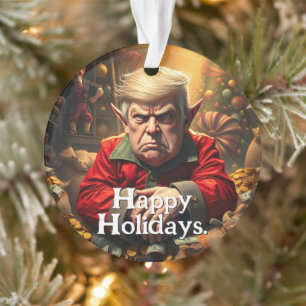 Trump als wütender Weihnachtself Ornament