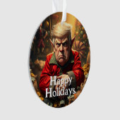 Trump als wütender Weihnachtself Ornament (Vorderseite)