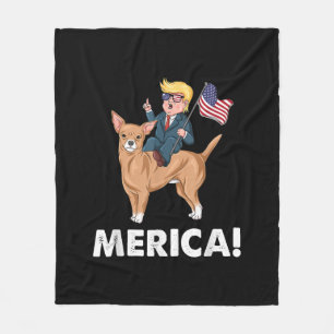 Trump America Chihuahua Dog American Hero Fleecedecke