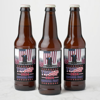 Trump America First Bierflaschenetikett