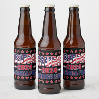 Trump America First Bierflaschenetikett