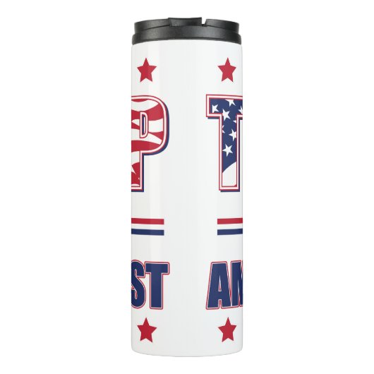 Trump America First Thermosbecher (Rückseite)