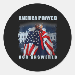Trump America Prayed God Answered Runder Aufkleber