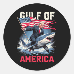 Trump America Shark Golf of US 2025 Runder Aufkleber