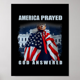 Trump Amerika betete Gott antwortete Poster