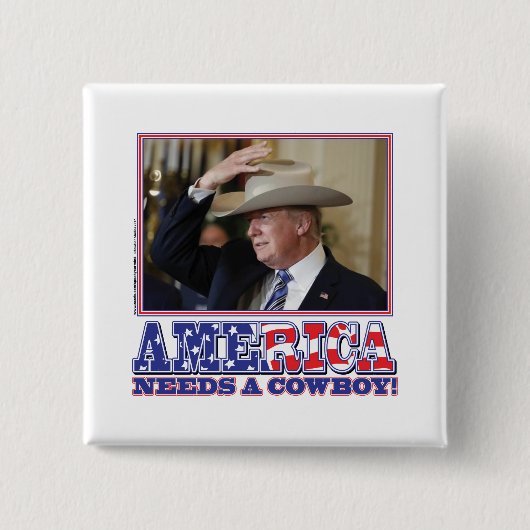TRUMP-AMERIKA-COWBOY BUTTON (Vorderseite)