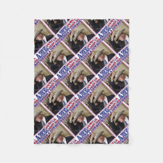 TRUMP-AMERIKA-COWBOY FLEECEDECKE (Vorderseite)