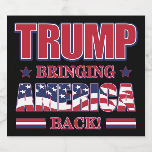 Trump - Amerika zurück bringen Bierflaschenetikett (Einzelnes Label)