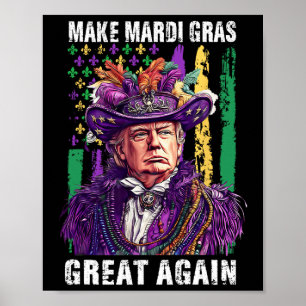 Trump Amerikanische Flagge New Orleans macht Mardi Poster