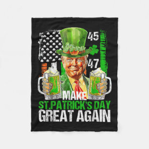 Trump amerikanisches Kleeblatt macht St Patricks D Fleecedecke
