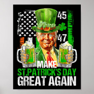 Trump amerikanisches Kleeblatt macht St Patricks D Poster