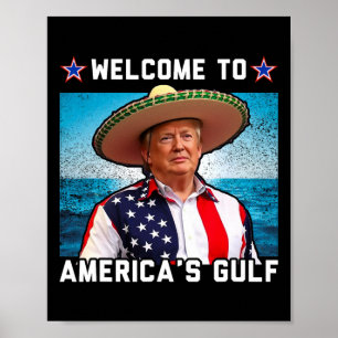 Trump Amerikas Golf-Mexiko-Präsident Trump Somber Poster