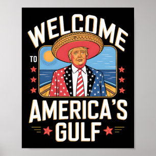 Trump Amerikas Golf-Mexiko-Präsident Trump Somber Poster