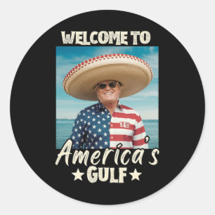 Trump Amerikas Golf-Mexiko-Präsident Trump Somber Runder Aufkleber
