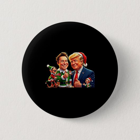 Trump & Friends Christmas Elf With Santa Hat & Button (Vorderseite)