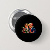 Trump & Friends Christmas Elf With Santa Hat & Button (Vorne & Hinten)